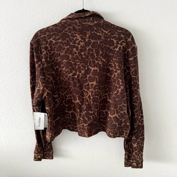 NWT Lula Roe Leopard Print Presley Jersey Knit Moto Jacket XL - Picture 6 of 6